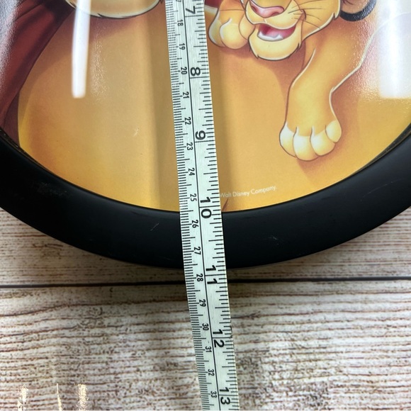 Disney The Lion King Clock Wall Round Black Framed Mufasa and Simba 11" 90s - Picture 8 of 8